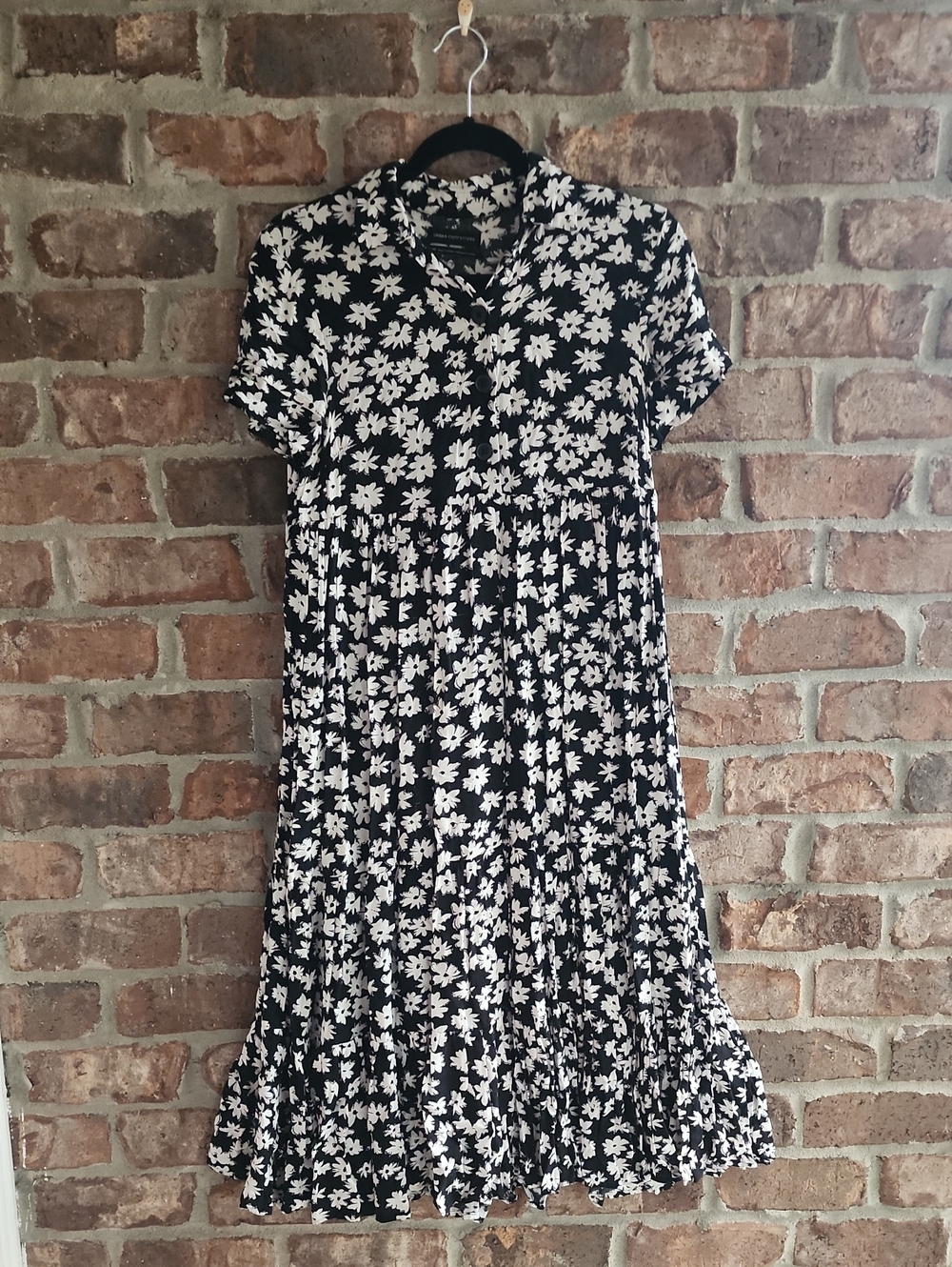 Urban Outfitters Black and White Floral Button-Up Dress